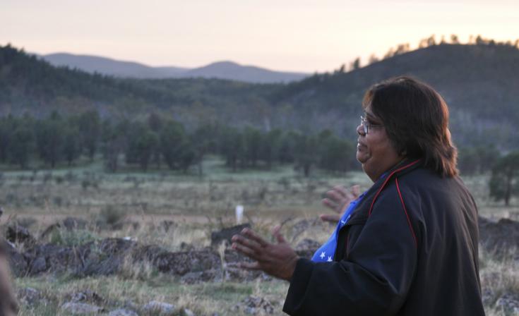 Rev Denise Champion in Adnyamathanha country during the May Spirituality Pilgrimage earlier this year.